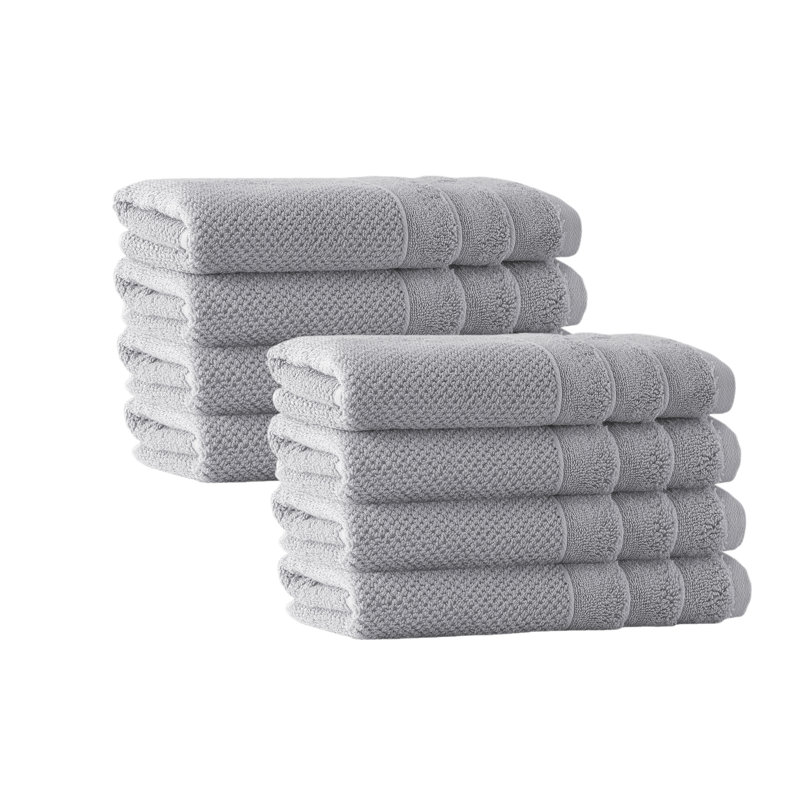 Turkish Cotton Midweight Waffle Hand Towel, Silver