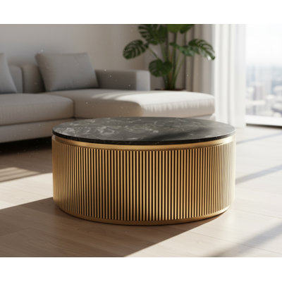 Brass Coffee Table with fine Italian Marble top