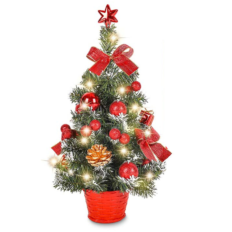 Mini arbre de Noël artificiel 40CM pré-éclairé, 17,7 pouces