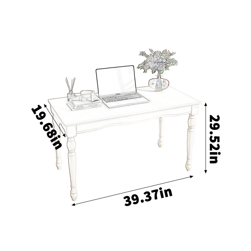 Bureau d'étude en pin blanc, H 29,52 po x l 39,37 po x P 19,68 po