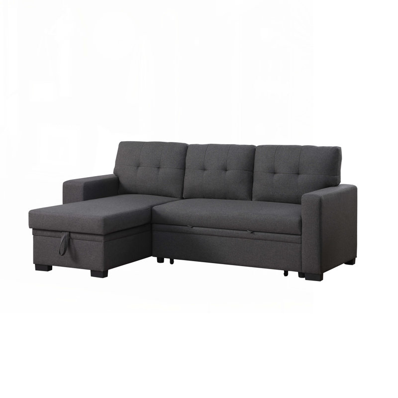 Javi 3 - Piece Upholstered Sectional, Dark Gray Linen