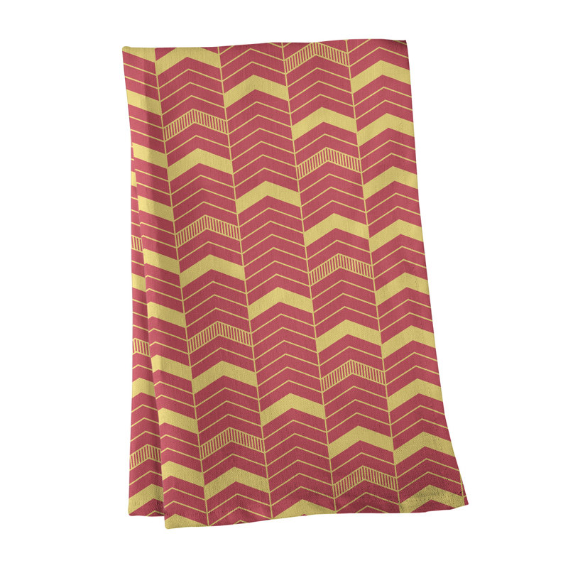 Stephenie Tea Towel Kitchen Towel, Red/Yellow, Cotton Twill