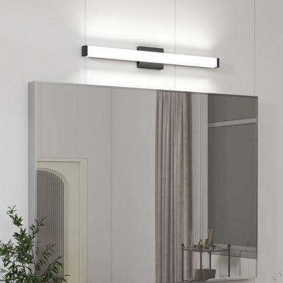Lumière de meuble-lavabo noir - 33 lumières de meuble-lavabo modernes pour salle de bain - Lumières de salle de bain à DEL 18 W au-dessus d'un miroir blanc froid 6000K