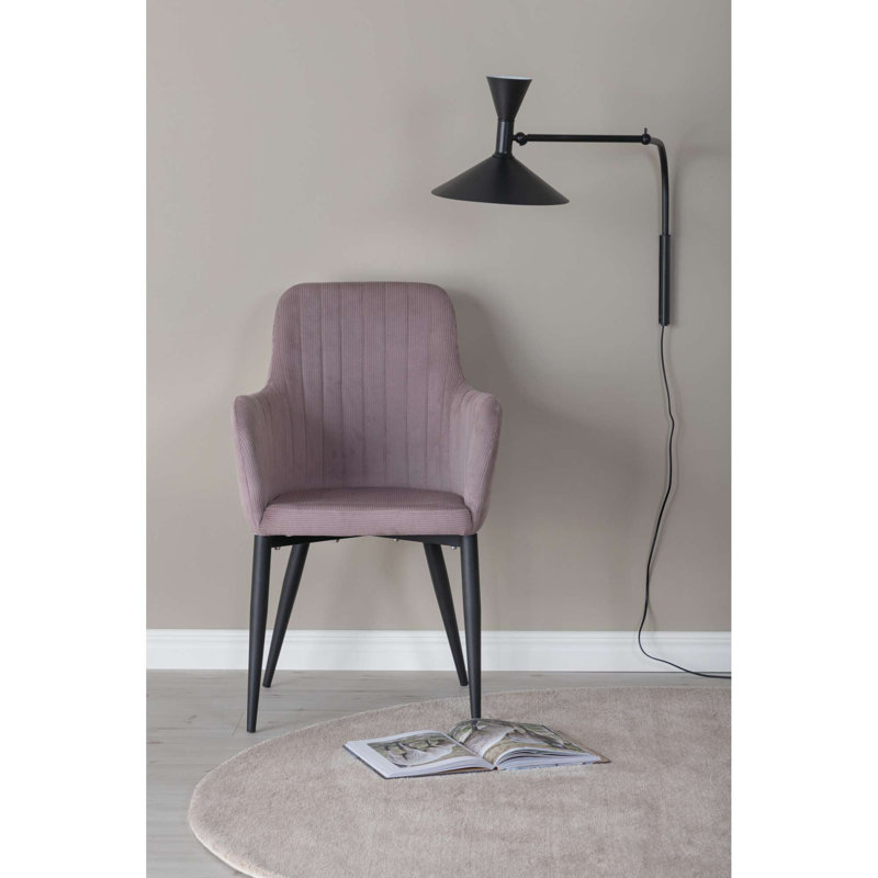 Upholstered Dining Chair, Grey, Black