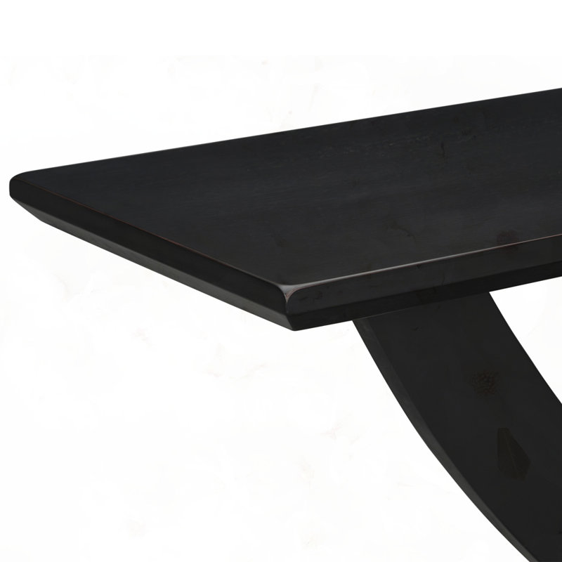 Rustic Console Table with Cross-Leg Design, Black