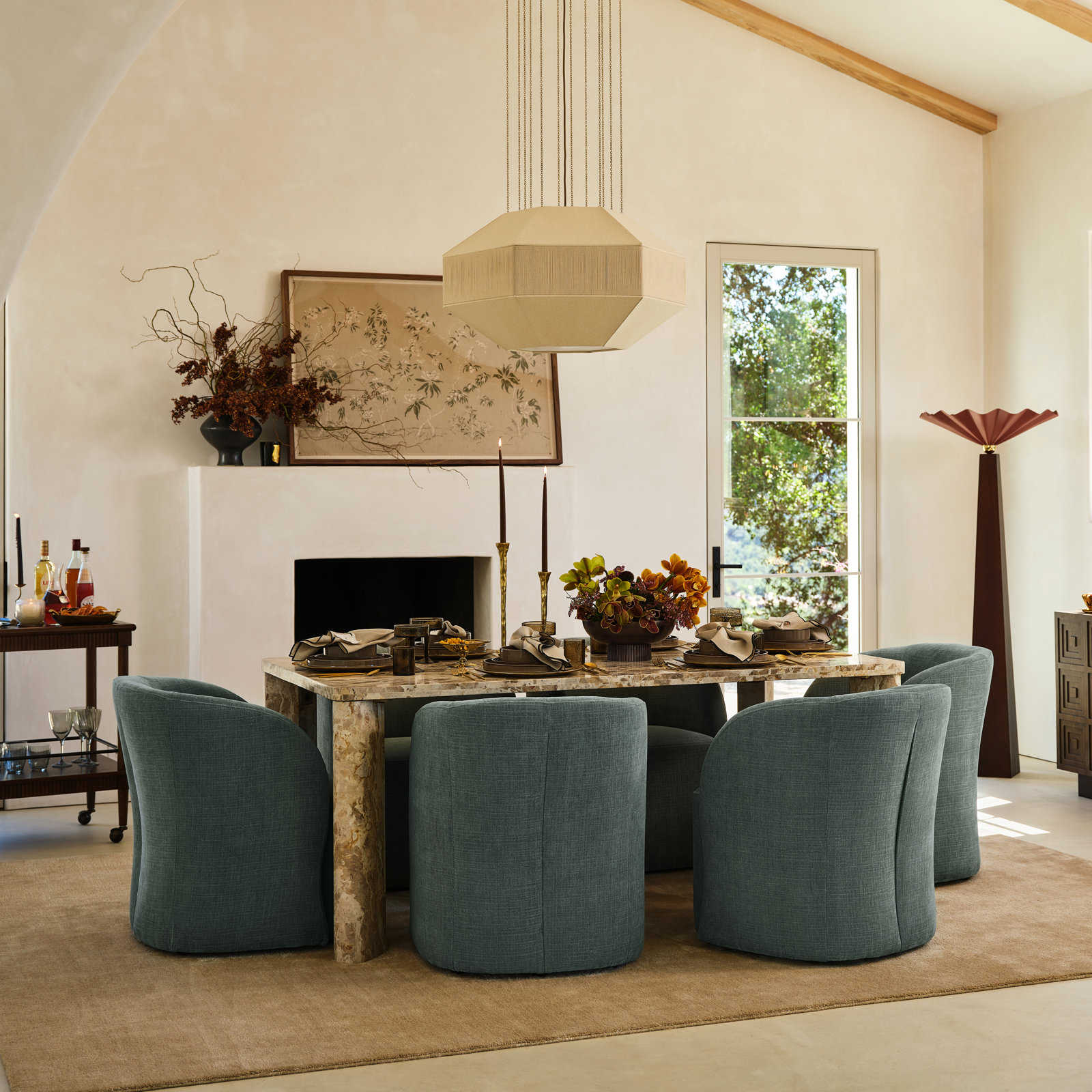 Frankie Dining Chair, Tweed Selene Seafoam 