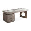 Bureau de direction blanc rectangulaire en pierre frittée avec tiroirs-1298705555