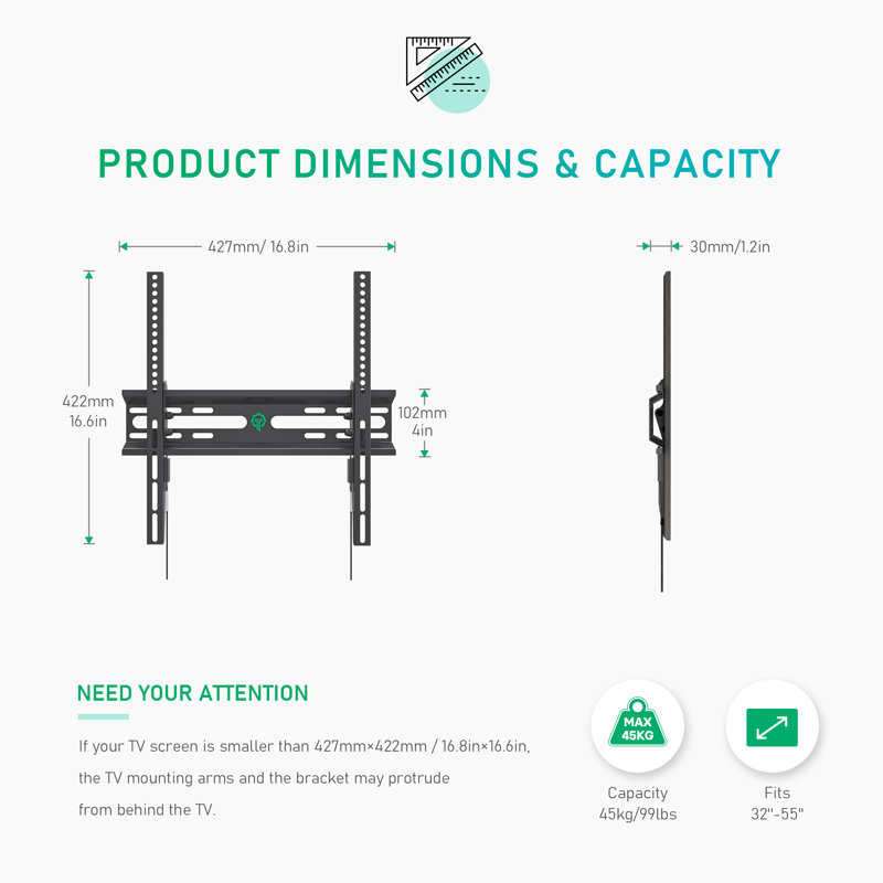 Aerionna Symple Stuff Single Screen Wall Mount