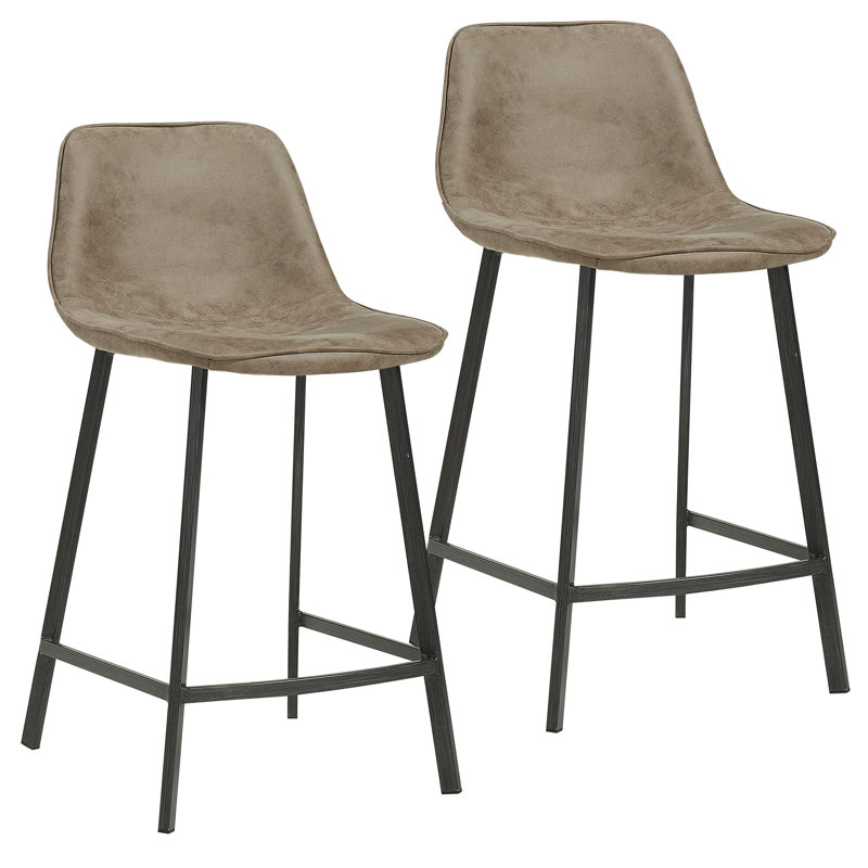 Madrox Upholstered Counter Stool, Vintage Brown