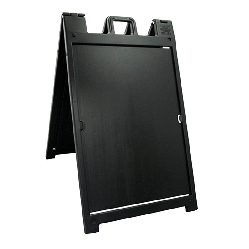 Plasticade Signicade A Frame Plain Portable Folding Sidewalk Sign, Black