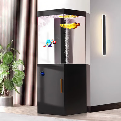 Black Intelligent Floor-Standing Aquarium with Bottom Filtration