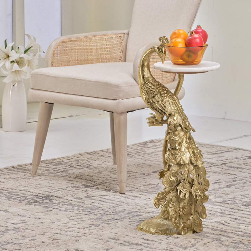 MAYURA ACCENT TABLE GOLD FINISH, Gold