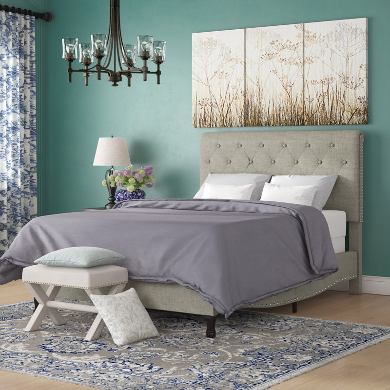 Bazeley Panel Bed by Harriet Bee, Light Gray, Queen