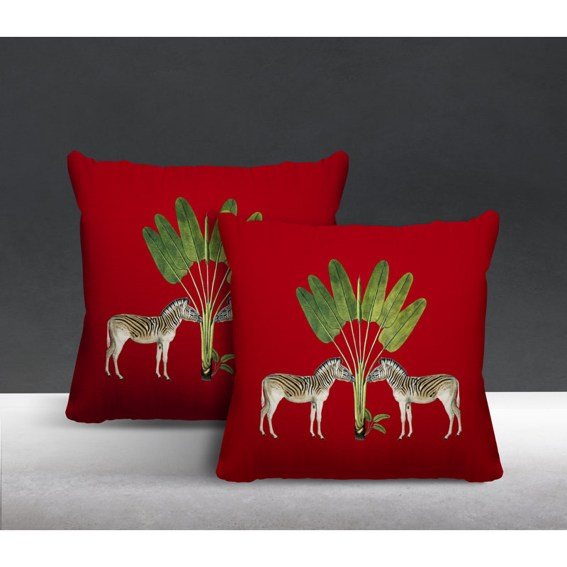 Housse et insert de coussin carré intérieur / extérieur , L 17 po x H 17 po, Rouge
