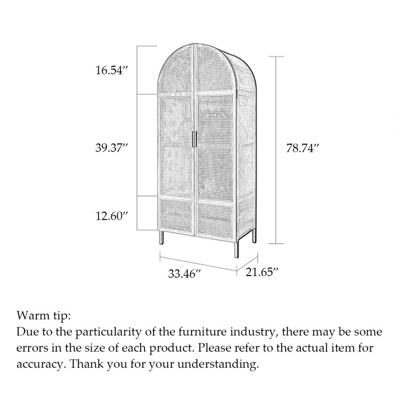 Armoire de rangement moderne minimaliste en rotin blanc