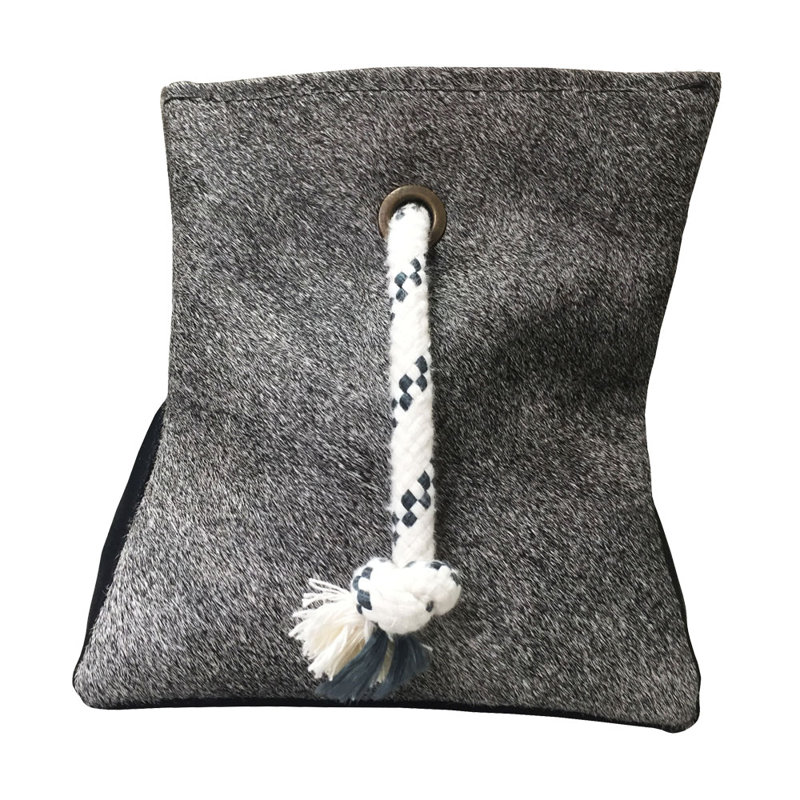 Bouchon de porte en cuir de vache, Gris