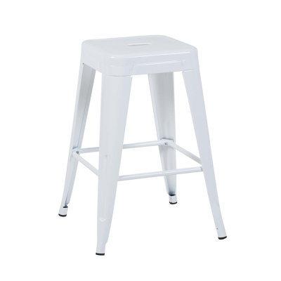 Ensemble de tabourets de bar en métal sans dossier: conception non empilable avec assemblage sans outil