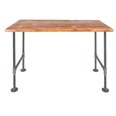 24 In. X 48 In. X 30 In. Wood Office Desk With Industrial Steel Pipe Legs