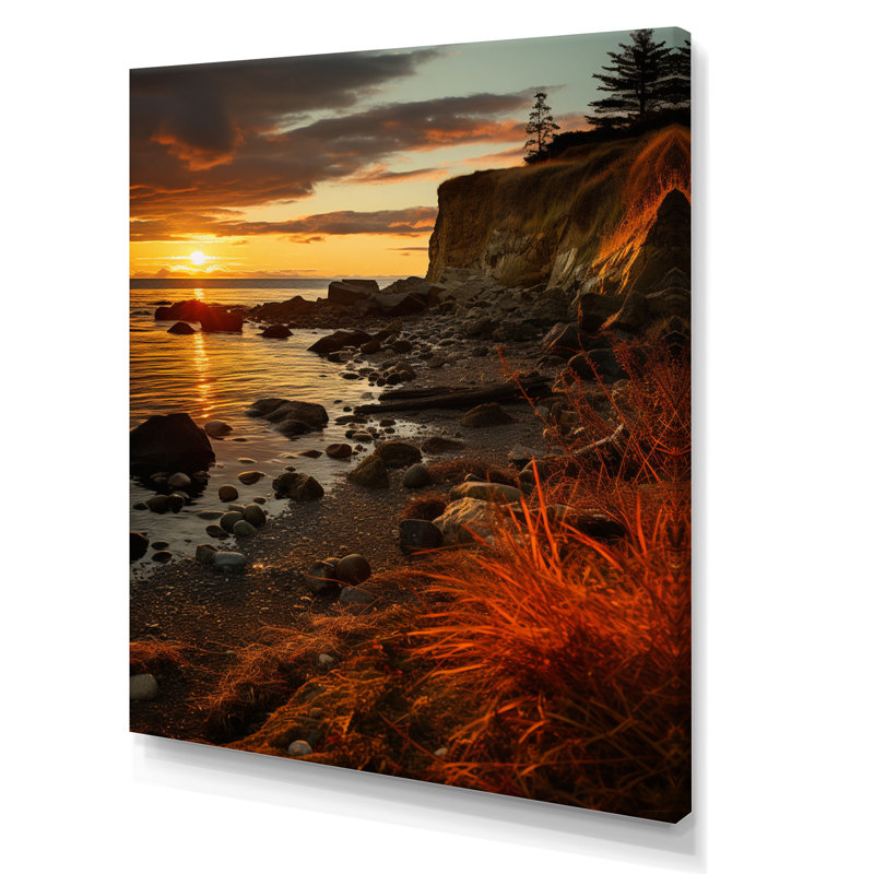 Norson Vibrant Costal Clift sur toile, H 44 po x l 34 po x P 1,5 po, Toile tendue