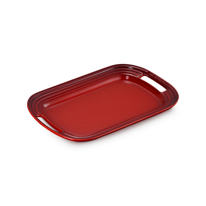 Le Creuset Stoneware Serving Platter, 16.25 In. - Pêche, Cerise