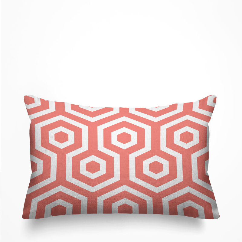 Housse et insert de coussin rectangulaire pour l'extérieur Hilton, Saumon