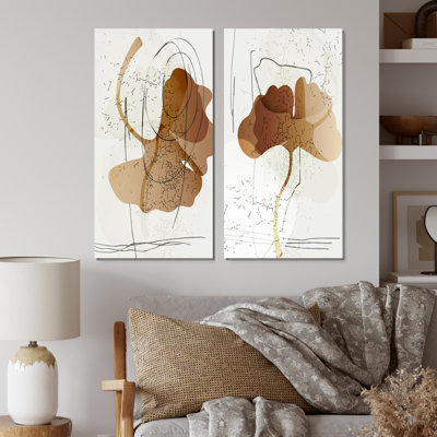 «Trendy Abstracts with Colorful Shapes», ensemble de 2 peintures