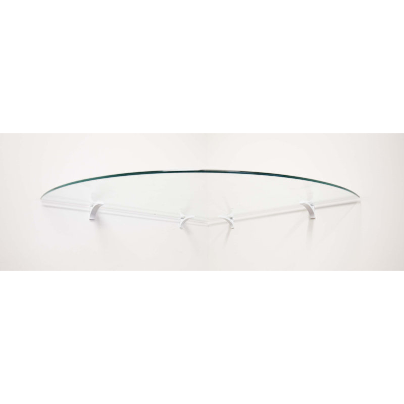 Emerald Lee Glass Corner Shelf, White