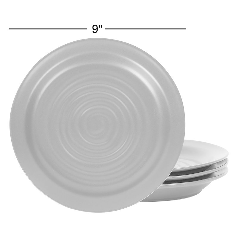 Stone Lain Orbit 4-Piece Salad Plate Set Stoneware, Black