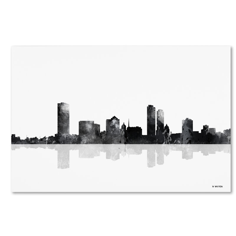 « milwaukee wisconsin horizon bg-1 » par marlene watson, impression sur toile tendue, H 22 po x l 32 po x P 2 po