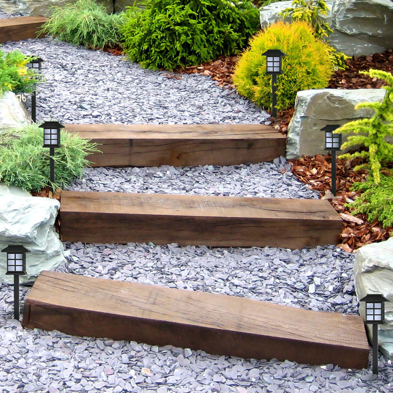 6-Piece Solar Outdoor Lights Set - Weather-Resistant Outdoor Lighting for Path, Landscaping, and Driveway - LED Light Fixtures by Pure Garden