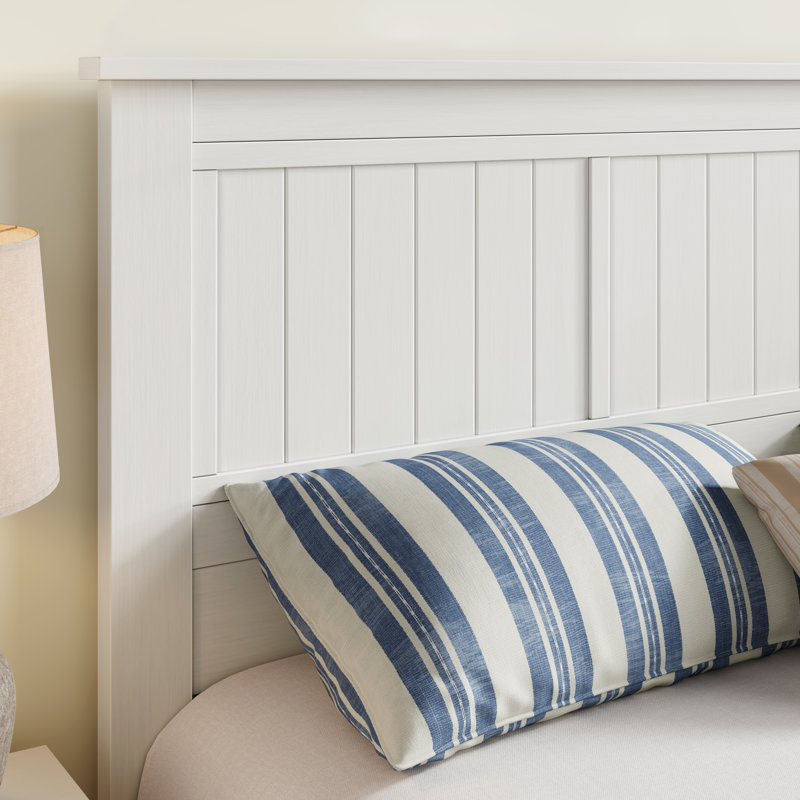 Wilton Window Pane Wood Panel Headboard, White, Queen
