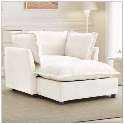 Canapé confortable de 45,2 po avec repose-pieds mobile