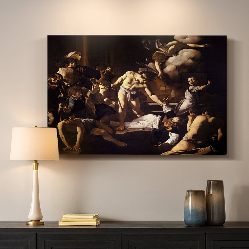 Le martyre de Saint-Matthew-Caravage-Toile tendue avec châssis-c. 1599-1600, 24 x 36