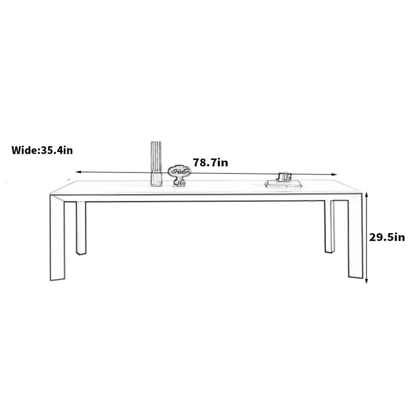 Shanasia La table Rock est une table de salle à manger simple, H 29,5 po x L 78,7 po x l 35,4 po