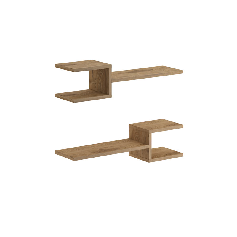 Modern Floating Wall Shelves, Whiskey Oak