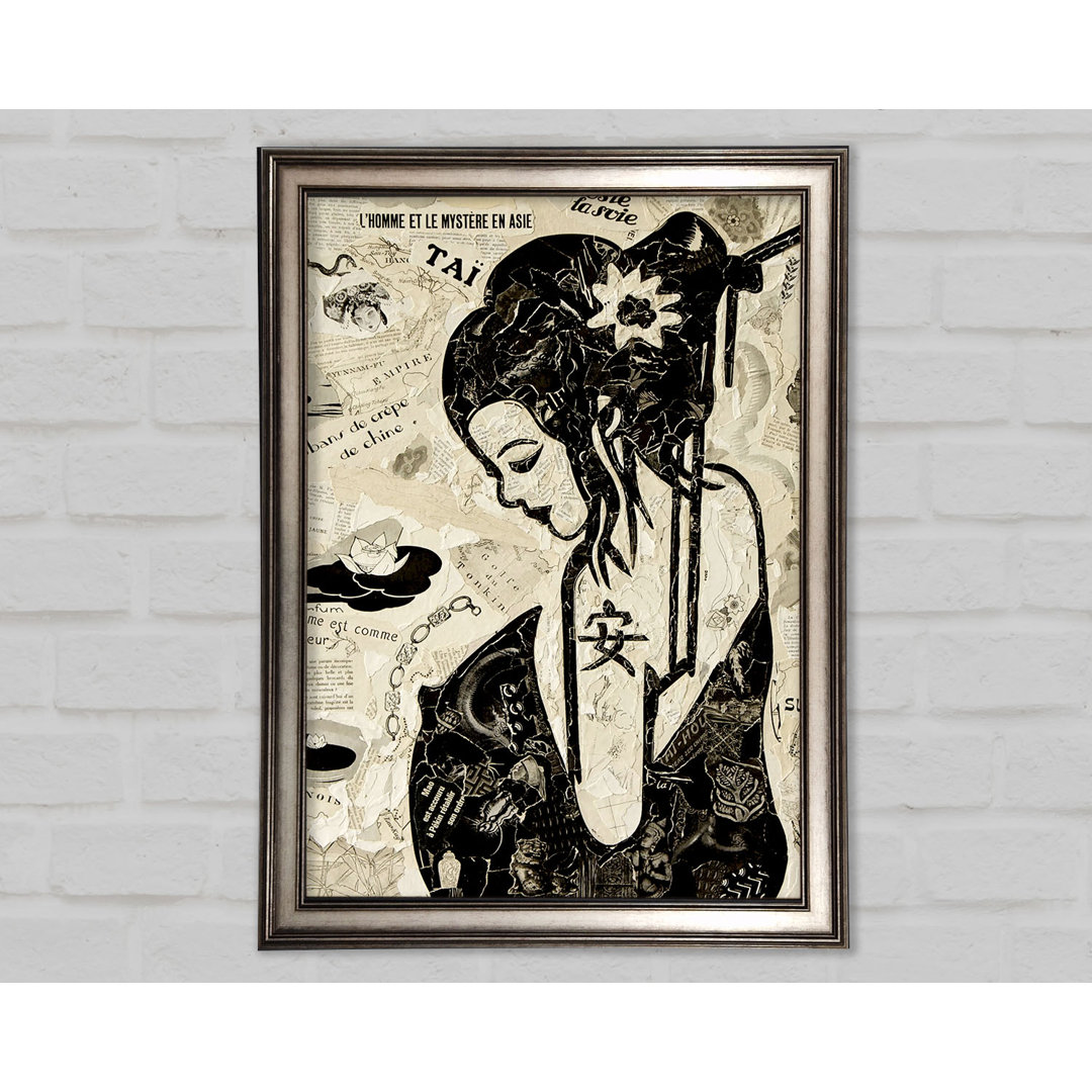 Japanisches Geisha-Mädchen - Einzelner Bilderrahmen Kunstdrucke