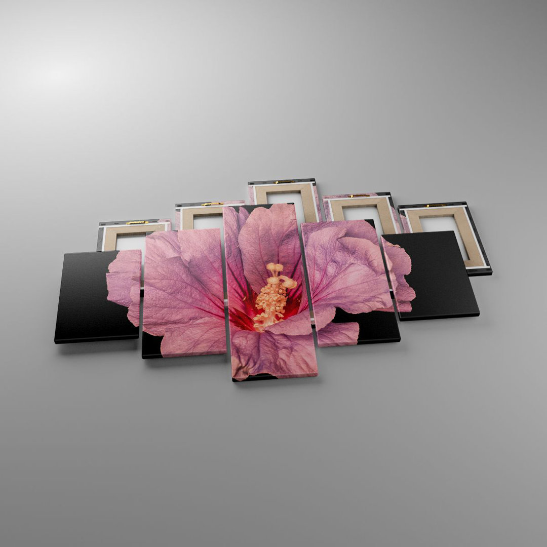 5-tlg. Leinwandbilder-Set Hibiscus Flower Pink