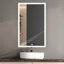 Armoire à pharmacie à DEL avec miroir de maquillage DEL 3X, désembueur et prises de courant à charnière gauche l 24 po x H 32 po x P 5 po Tuman-69837280-69837283