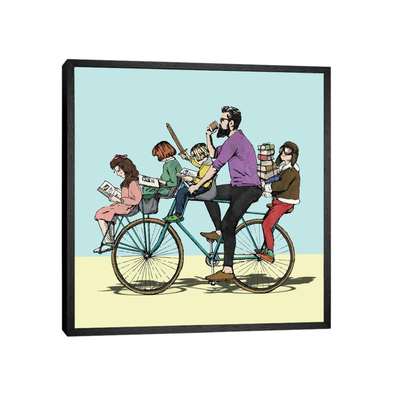 The Bibliobike by Peter Walters - Floater Frame Print on Canvas, Black Framed Canvas, 93.98 cm H x 93.98 cm W