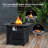 Square Steel Propane Smokeless Fire Pit Table with Hidden Fuel Tank