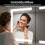 Silver Aluminum Recessed/Surface Mount Lighted Medicine Cabinet With Mirror And Dimming-710103006