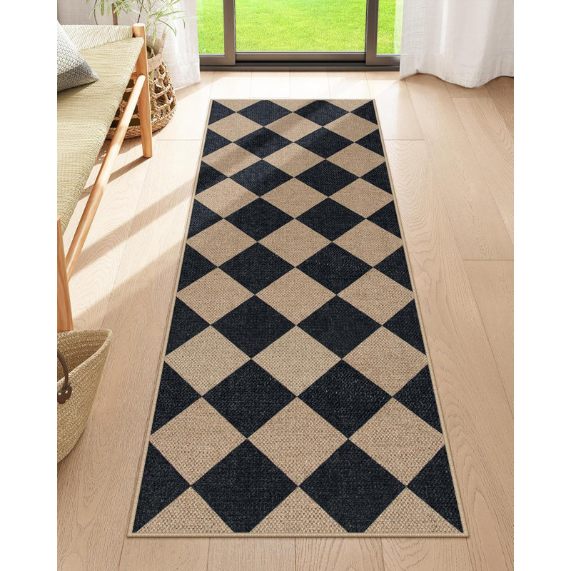 Vilena Herringbone Pattern Washable Area Rug - Chic Textured Design for Living Room, Bedroom, or Entryway Decor