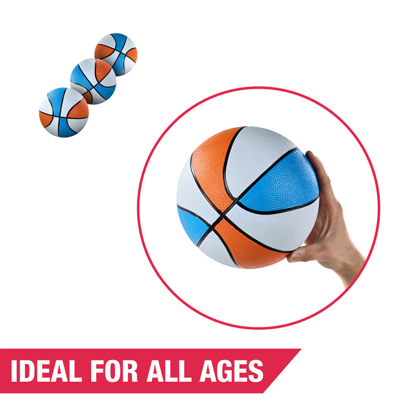 Ensemble de 3 ballons de basketball en caoutchouc de taille 3 de Hall of Games pour jeux de basketball intérieur et extérieur