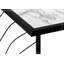 Table d'appoint, en forme de C, bout, côté, collation, salon, chambre à coucher, stratifié aspect marbre blanc, métal noir, contemporain, moderne