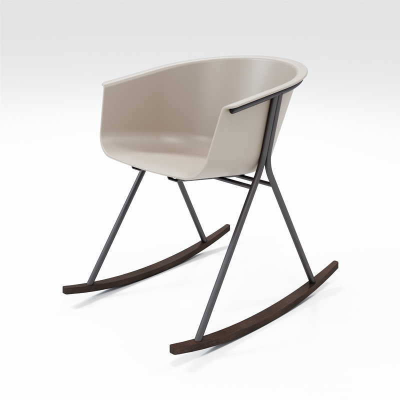 Chaise avec accoudoirs Tee, Rayon de lune / café noir / ombre