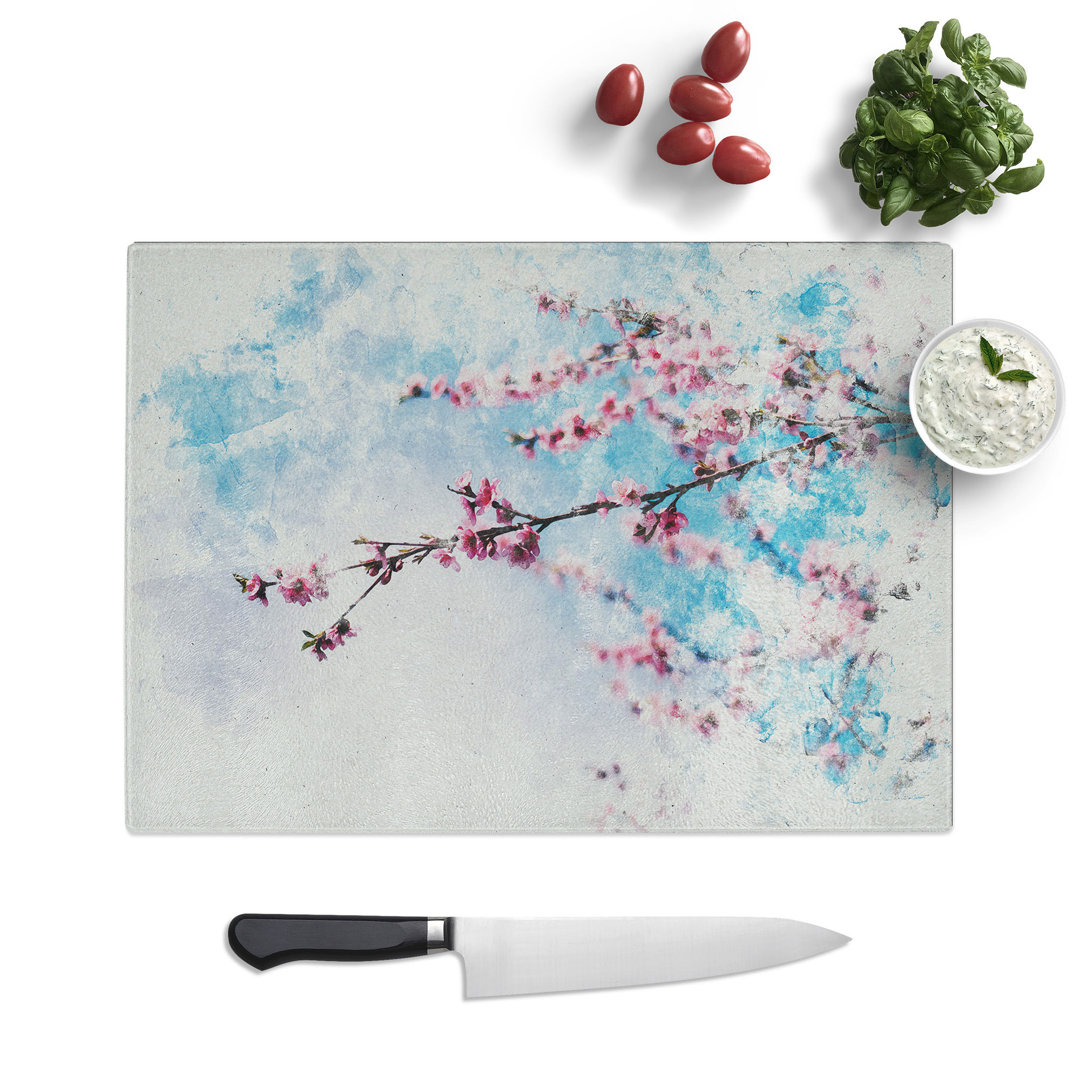 Delicate Cherry Blossom Tree Watercolour Chopping Board
