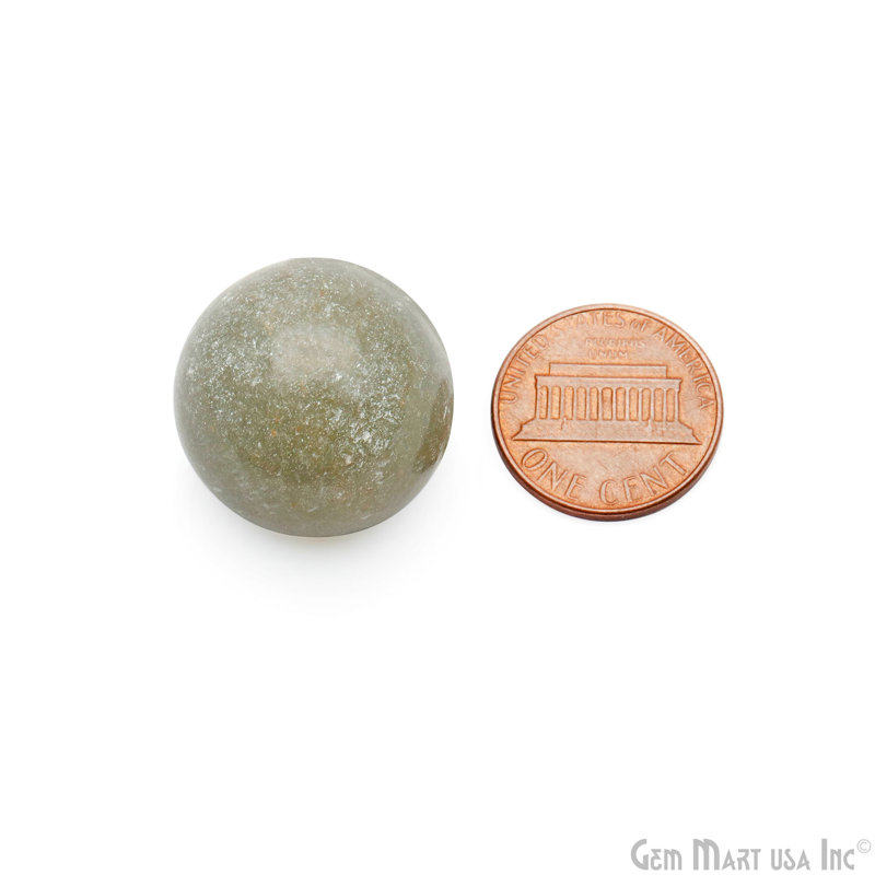 Natural Polished Gemstone Sphere, Decorative Accent, Smooth Ball Home Decor, 15-25mm, Green
