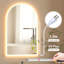 31.5" X 19.7" Arched Mirror With Adjustable Led Lights For Bathroom