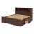 King Two Drawers Wood Platform Bed with Storage Shelves and USB-26414823