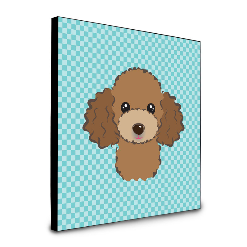 Panneau mural d’art Dungorbery, bleu, Brun Poodle